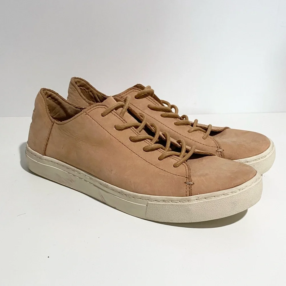 New TOMS Lenox Sandstorm‎ Nubuck Sneakers Beige Nude Tan 8